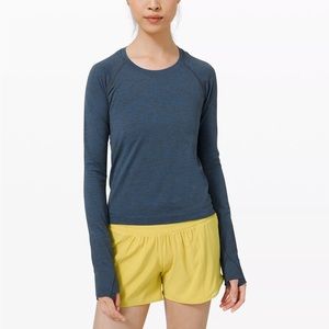 Lululemon Swiftly Tech Long Sleeve Shirt navy 8 race crop